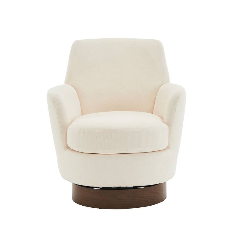 Swivel Barrel Chair,Swivel Accent Chairs Armchair,Round Barrel Chairs - Beige
