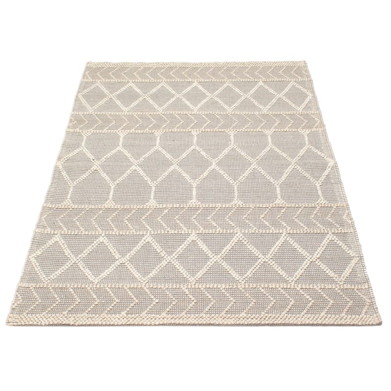 ECARPETGALLERY Braid weave Sienna Grey Wool Rug - 5'1 x 7'11