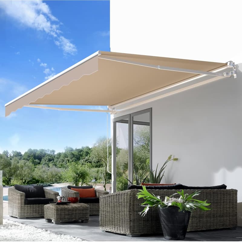 AECOJOY Manual Retractable Patio Awning Outdoor Sunshade Shelter (Cover Only)