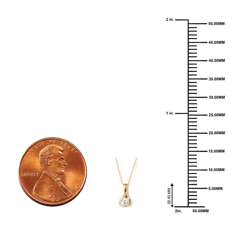 10K Gold 1/6ct TDW Diamond Solitaire Pendant Necklace for Women