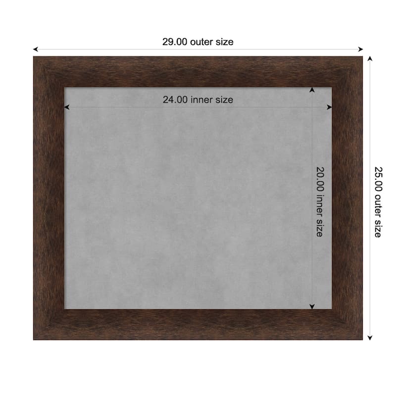 Amanti Art Warm Walnut Framed Magnetic Board - Board Size 24x20
