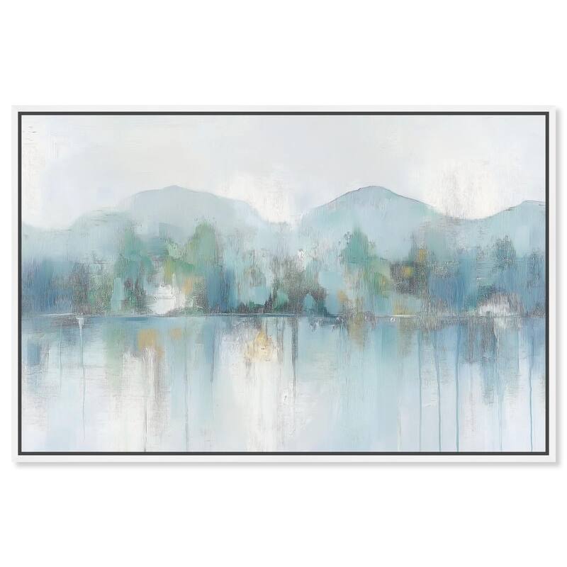 Mirrored Aqua Dream II Canvas by Art Remedy - White - 54" x 36"