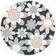preview thumbnail 72 of 78, SAFAVIEH Handmade Kids Miens Floral Wool Rug 5' Round - Charcoal/Ivory