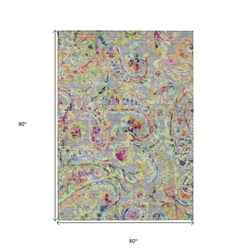 HomeRoots Paisley Transitional Rectangle Outdoor Rug