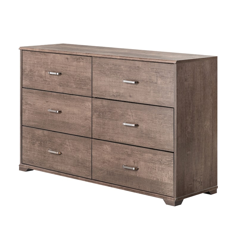 DH BASIC Contemporary 47-inch Wide 6-Drawer Dresser with Bar Pulls by Denhour