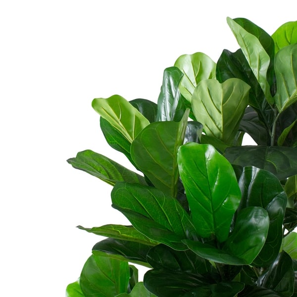 6 1 Potted Green Artificial Fiddle Leaf Fig Tree Unlit Overstock 29197889