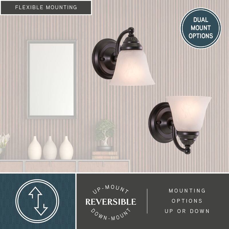 Standford 1 Light Bronze Bathroom Wall Fixture - 5.25-in W x 7-in H x 7-in D