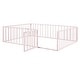 preview thumbnail 29 of 57, Metal Floor Bed Frame with Rails, Montessori Floor Bed with Fence and Door, for Kids Girls Boys