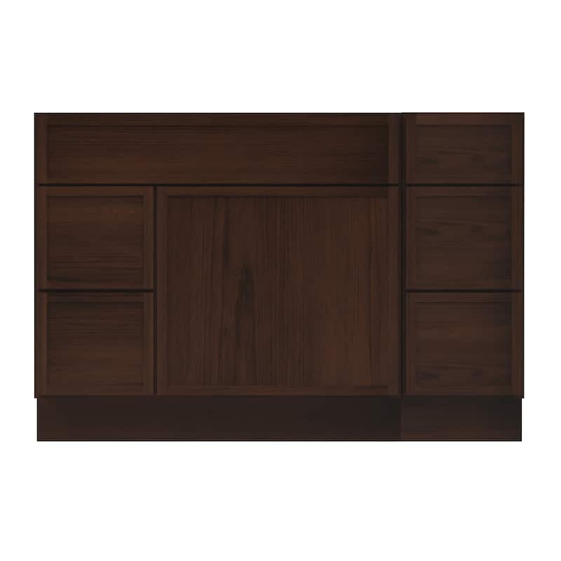 Vanity Art 48" Birch Freestanding Bathroom Vanity Cabinet without Top