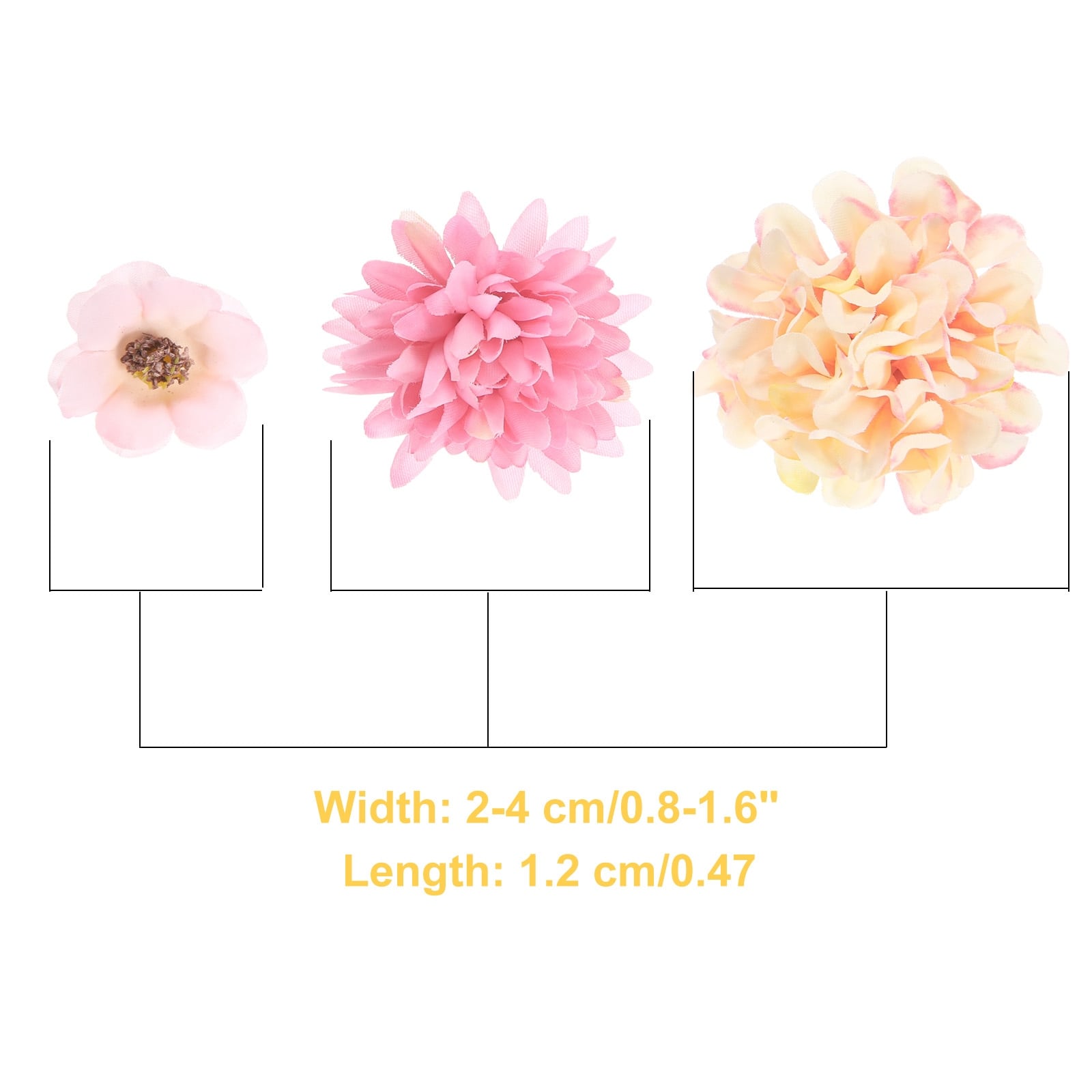 Faux Flower Heads Mini Artificial Flowers Bulk Small Multicolor Fabric Flowers for DIY Craft Wedding Party Home Decoration