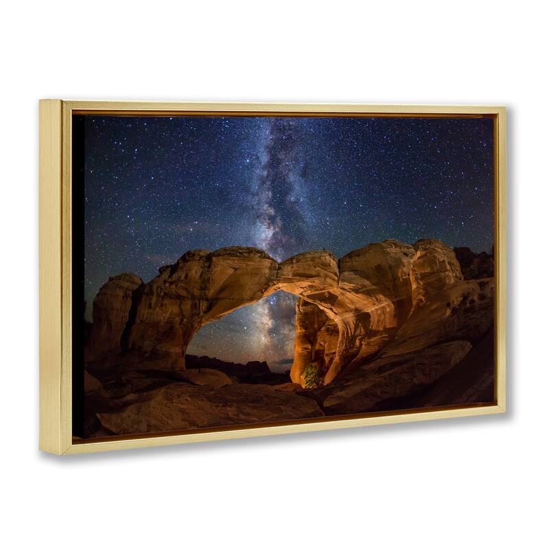 Stupell Starry Sky Through Desert Arch Framed Floater Canvas Wall Art Design By Royce Bair