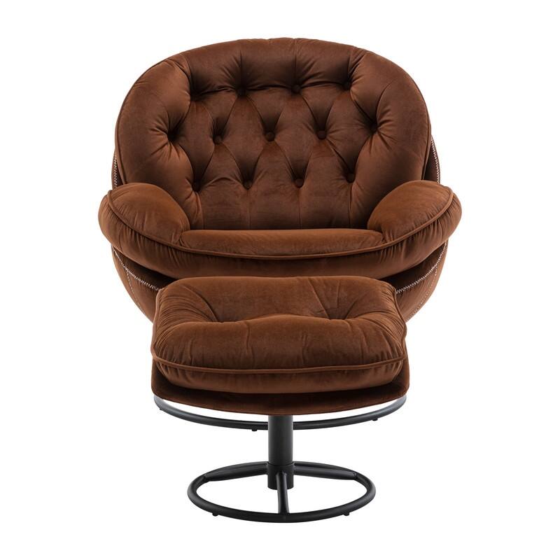 Accent chair TV Chair Living room Chair Grey with ottoman