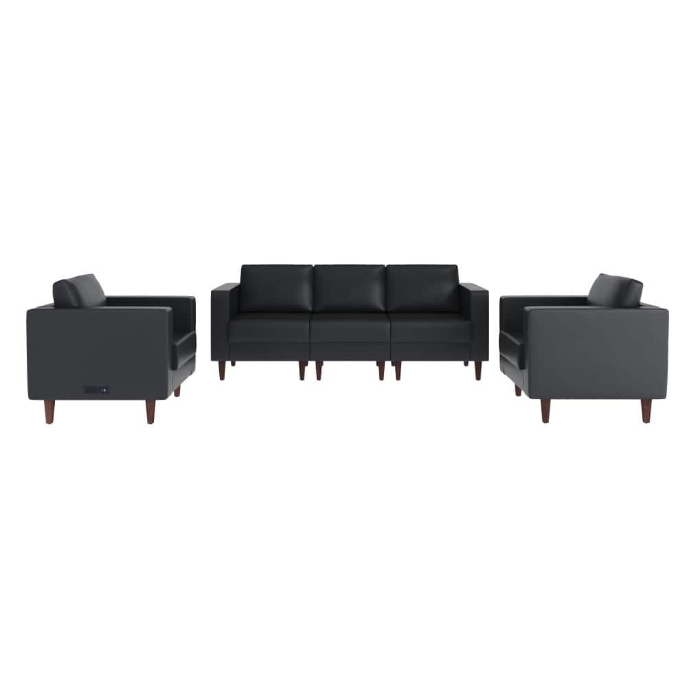 3 PC Commercial Seating Set with Outlets/USB/USB-C Ports - 33"W x 31.25"D x 32.5"H
