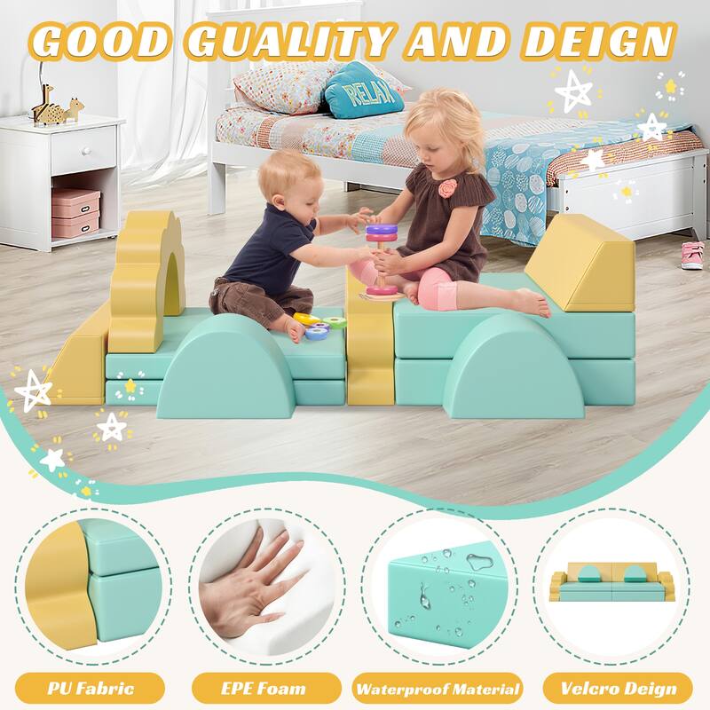 Foam Climbing Blocks Convertible Sofa ,Kids Play Couch, Indoor Climbing Structure for Toddlers, Infant, Kids, Pre-school