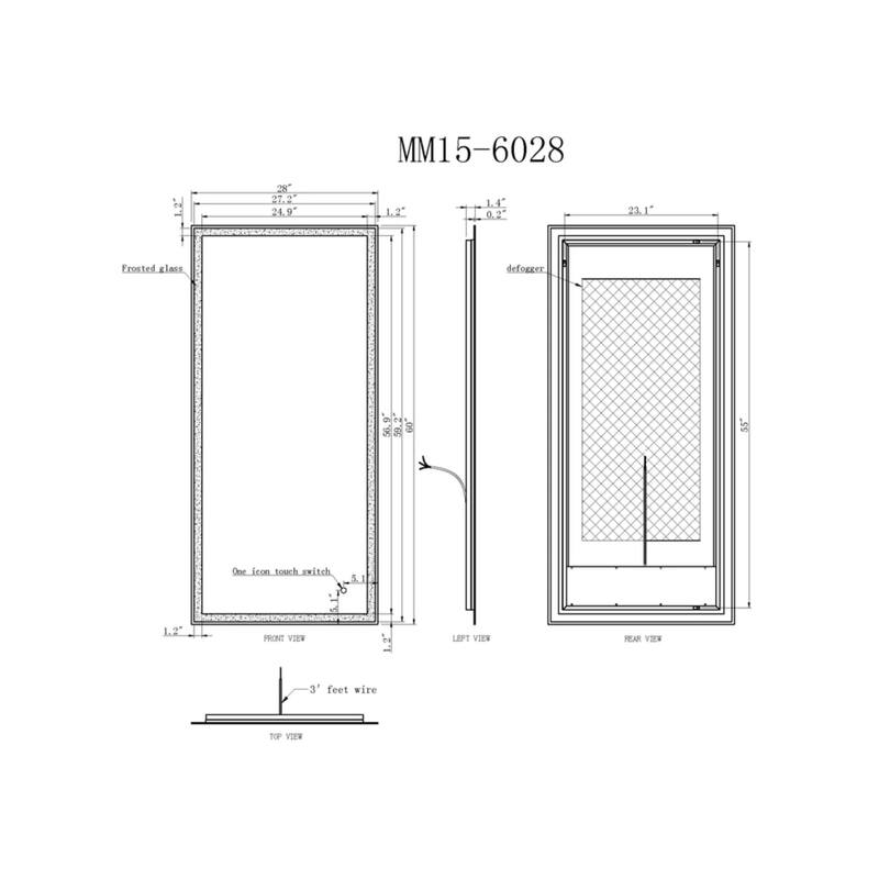 Modern Mirrors Nimbus Premium Wall Mountable Lighted Vanity Mirror with Defogger, Touch Control Adjustable Brightness