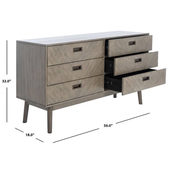 dimension image slide 2 of 3, SAFAVIEH Couture Donald Mid-century 6-drawer Dresser