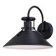 preview thumbnail 1 of 9, Vaxcel Lighting T0748 Canton 11" Tall Outdoor Wall Sconce Matte Black / White