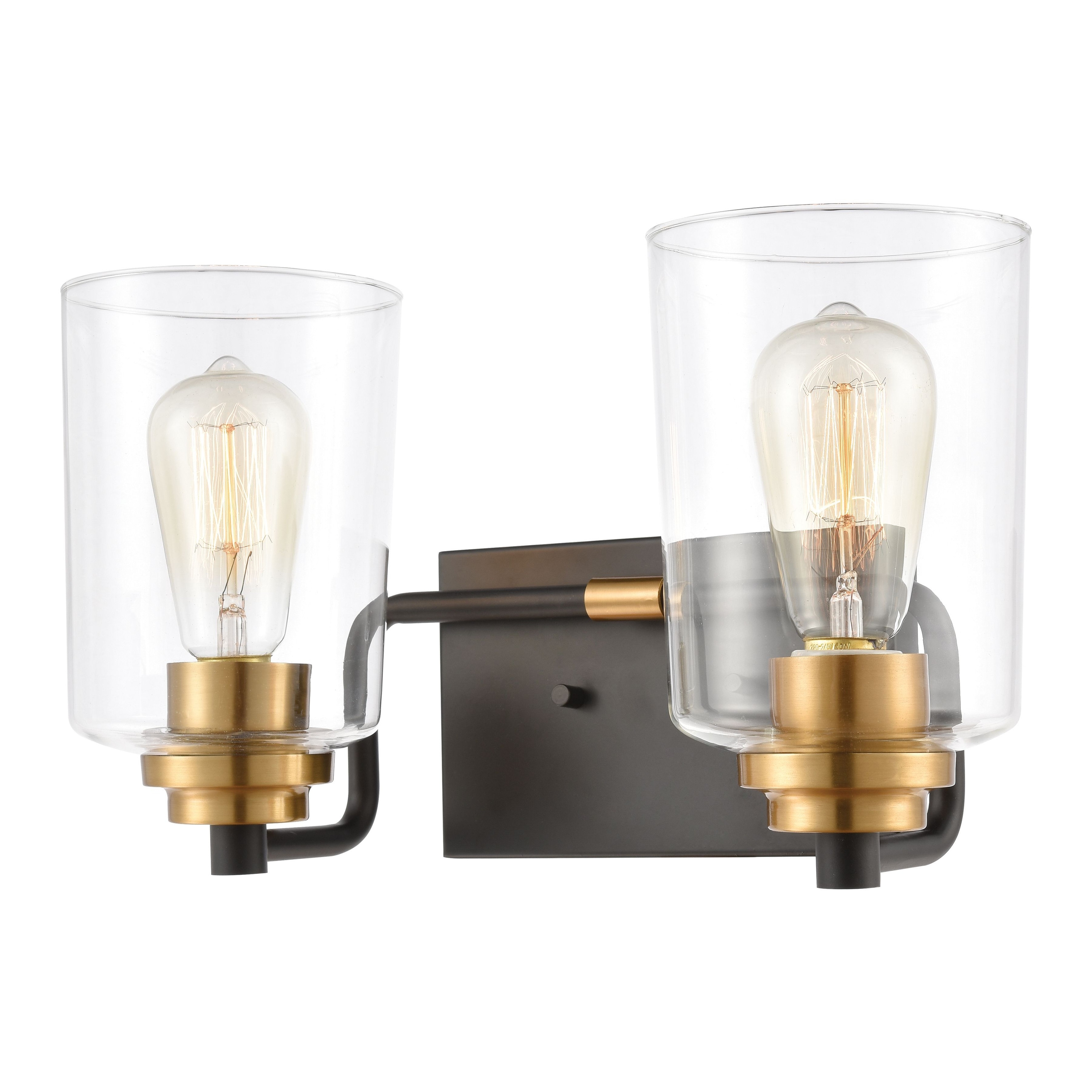 Atlas Lighting Robins Farmhouse Style Clear Glass and Metal Bathroom Vanity Light