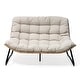 preview thumbnail 9 of 32, All-Weather PE Rattan Double Papasan Chair Loveseat with Soft Cushion for Indoor Outdoor Beige