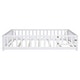 preview thumbnail 1 of 21, Full Montessori Floor Bed with Fence & Door - Safe & Fun for Kids White