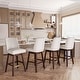 preview thumbnail 49 of 52, Pellebant 30.6'' H Solid Wood Swivel Bar Stool with Back Ivory-Setof4