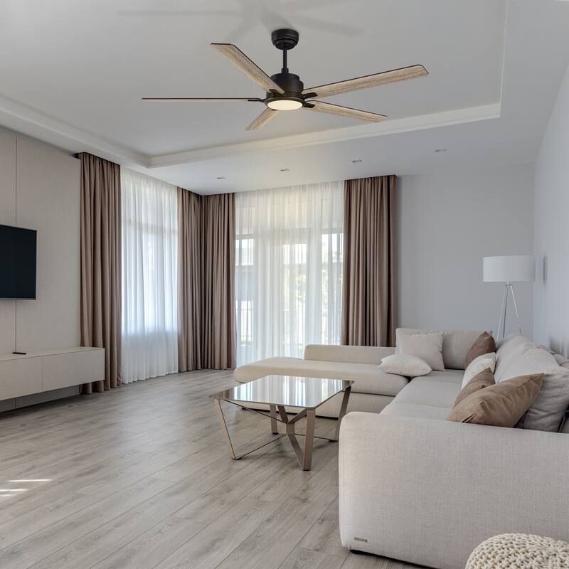 CARRO livingston 60-inch Indoor Ceiling Fan with Dimmable LED Light and Remote - N/A