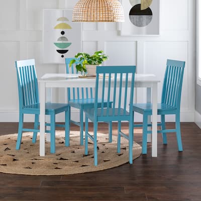Porch & Den Pompton Table with Slat Back Chairs 5-piece Dining Set