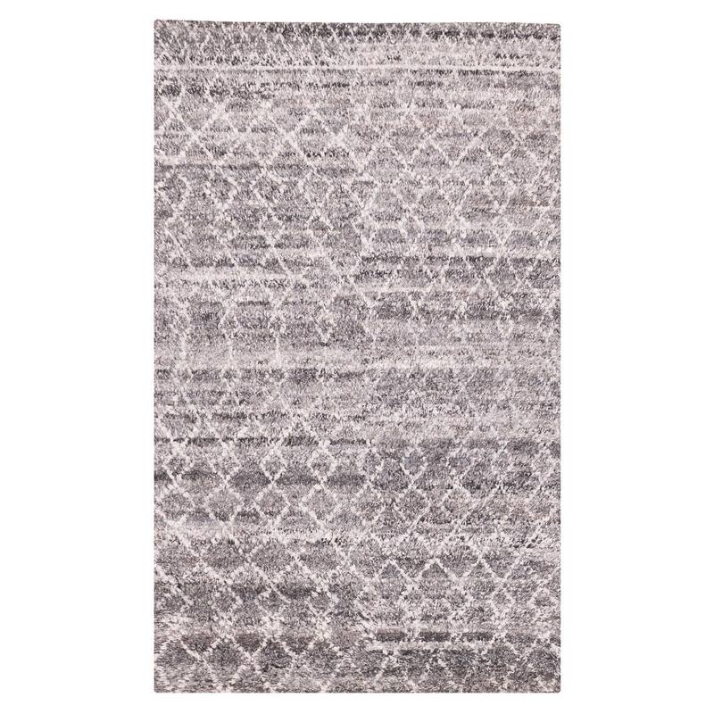 ECARPETGALLERY Hand-knotted Tangier Dark Grey Wool Rug - 5'0 x 8'2