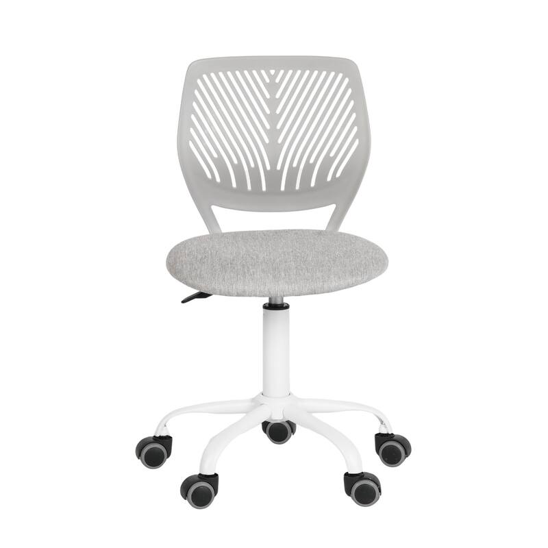 HomyLin Armless Swivel Kids Desk Chair with Mesh Padded Seating - Grey