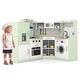preview thumbnail 5 of 34, Costway Corner Play Kitchen Toddler Kitchen Playset with Range Hood, - See Details Green