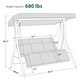 preview thumbnail 5 of 3, MCombo 3-Seat Reclining Patio Swing Chair with Chain Armrests, Outdoor Porch Swing Chair4354 Dark Blue