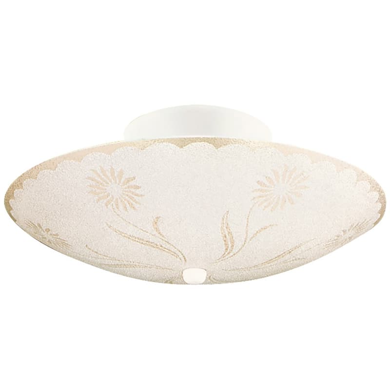 Design House Traditional 2-Light White Semi-Flush Ceiling Mount with Frosted Glass Shade - 11.4 x 11.4 x 5.8