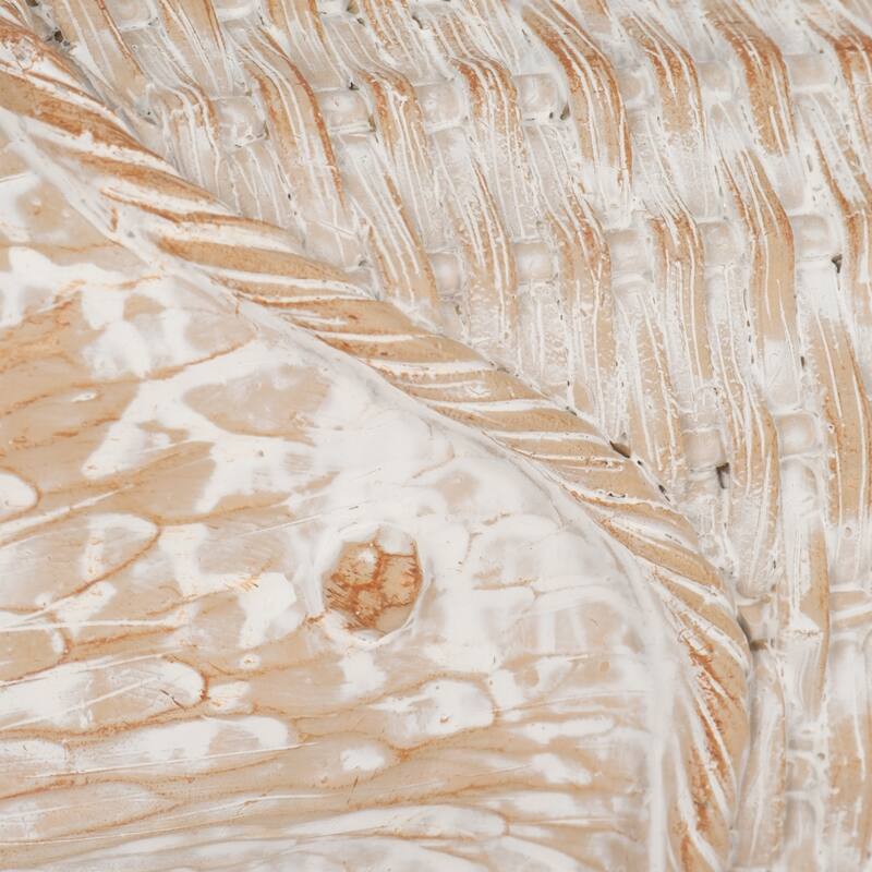 Modern Resin Whale Figurine Sculpture - 16", White & Brown - 16.0"