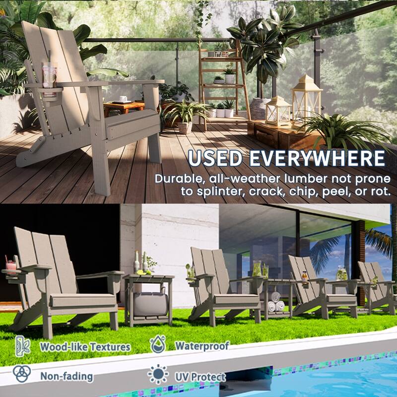 Polydun All Weather Poly Outdoor Adirondack Chair - Foldable