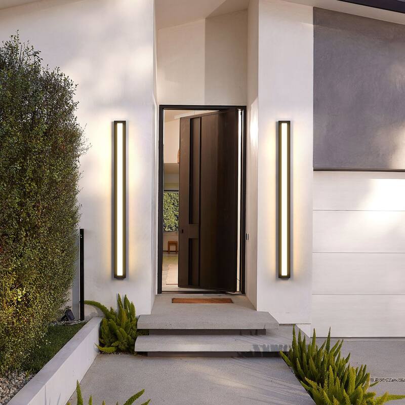 Aluminum LED Outdoor Wall Sconce Rectangle Wall Mounted Lights