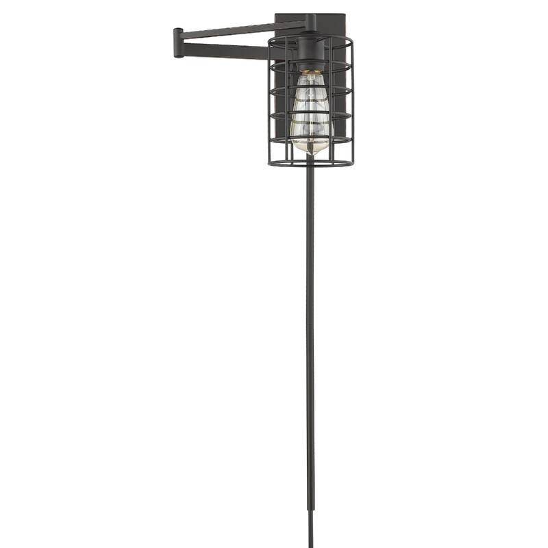 32"H Modern Plug-in Wall Sconce with LED Option and Dimmable Hanging Light Fixture Steel Frame - 32" H x 5" W x 20.75" D