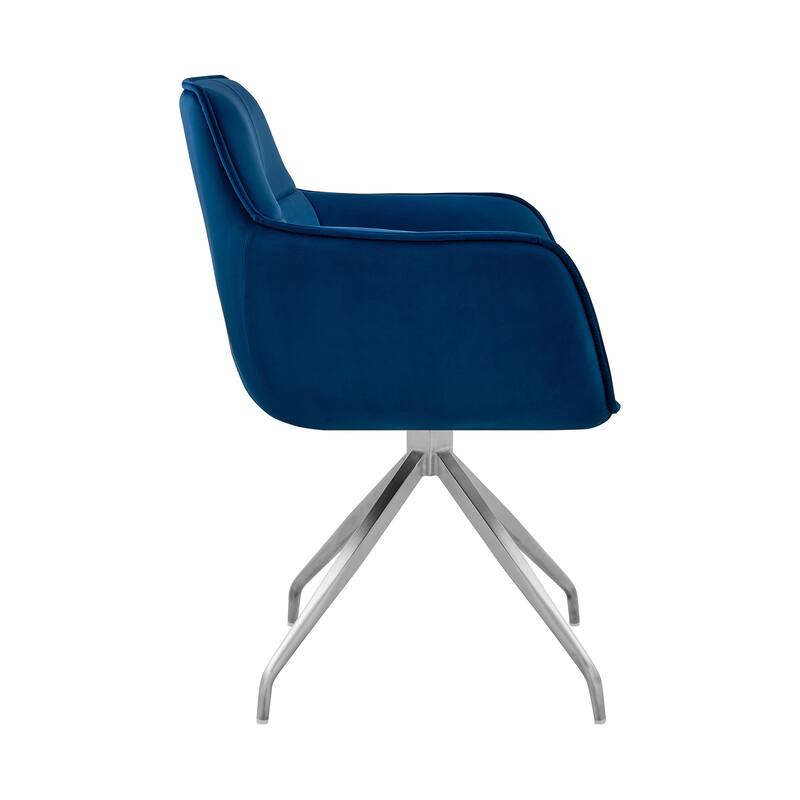 Noah Upholstered Dining Arm Chair with Metal Star Base