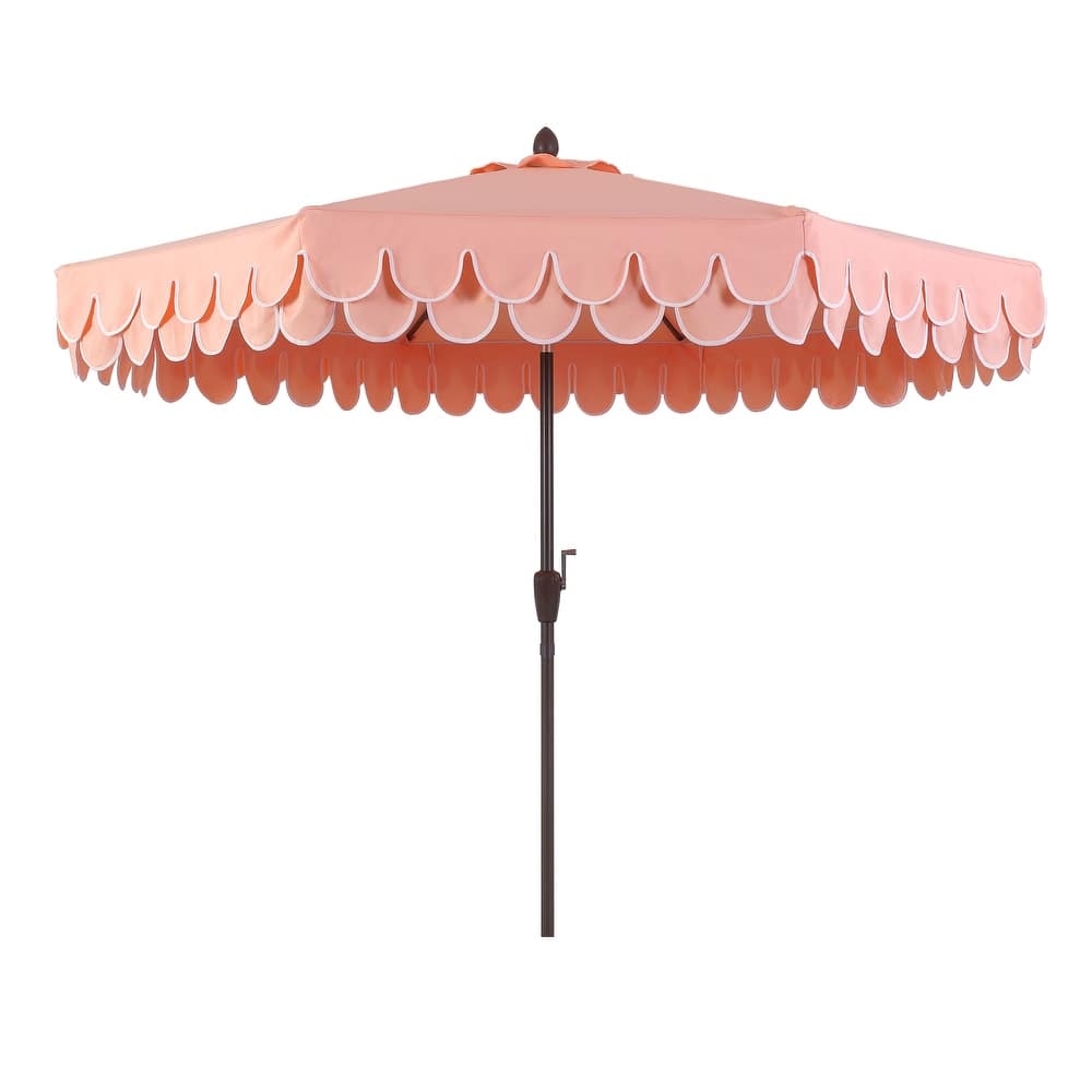 JONATHAN Y 9ft Fringe Patio Umbrella Auto-Tilt, Crank