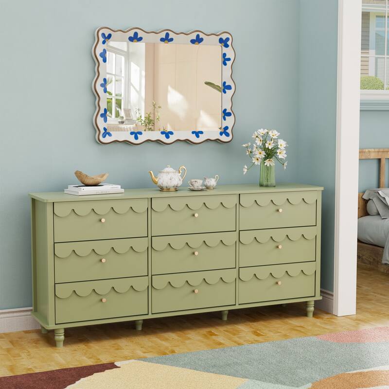 Royal 9-Drawer Lace Dresser - Max Storage for Growing Kids - Green