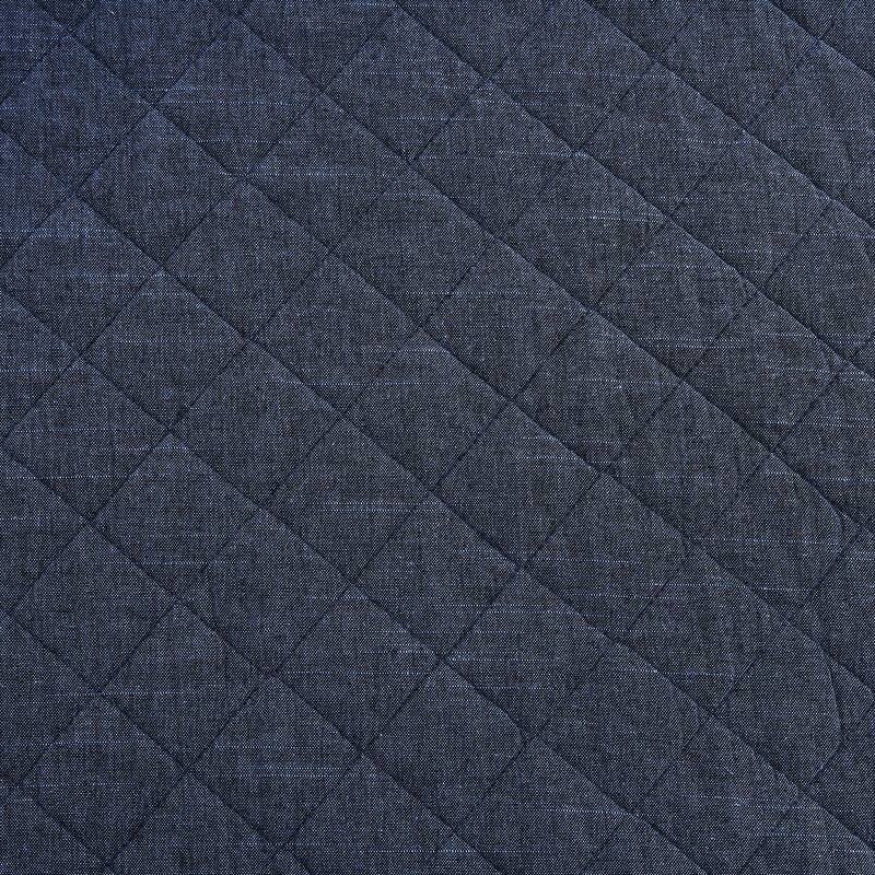 Tasha Polizzi Settler Blue Western Print and Solid Chambray Back 3 Piece Reversible Quilt with Pillow Shams