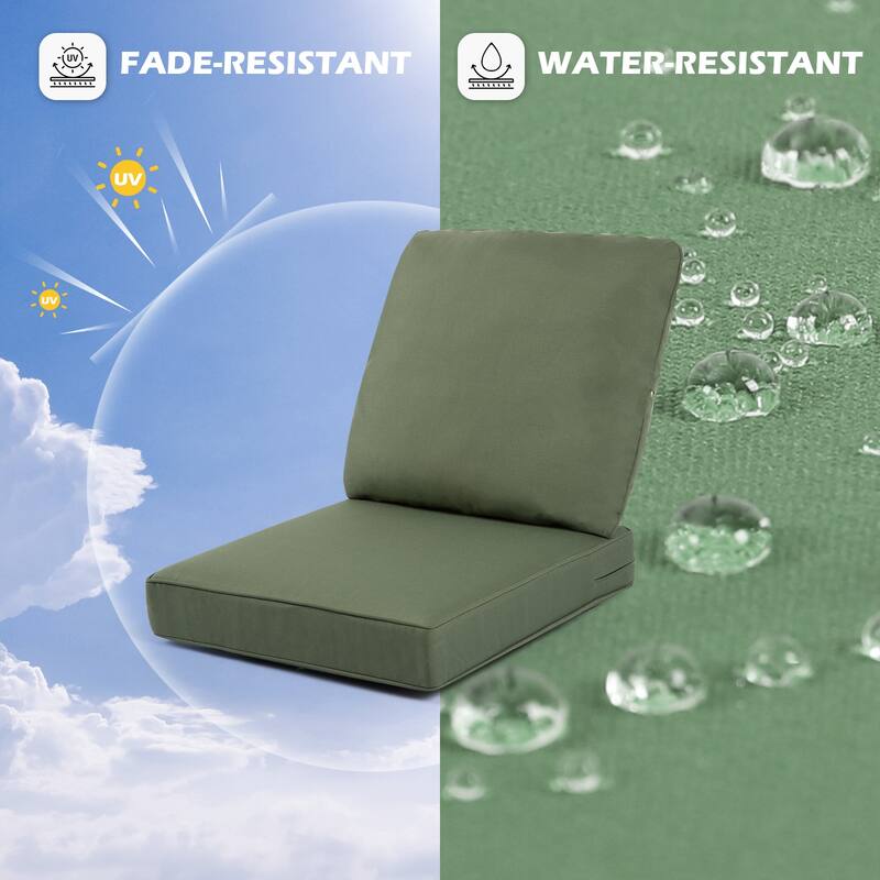 24 x 22 in. 2-Piece Deep Seating Outdoor Lounge Chair Cushions