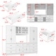 preview thumbnail 13 of 13, Multi-Functional White Kitchen Storage Cabinet with Drawers and Glass Doors, MDF & Metal Hardware