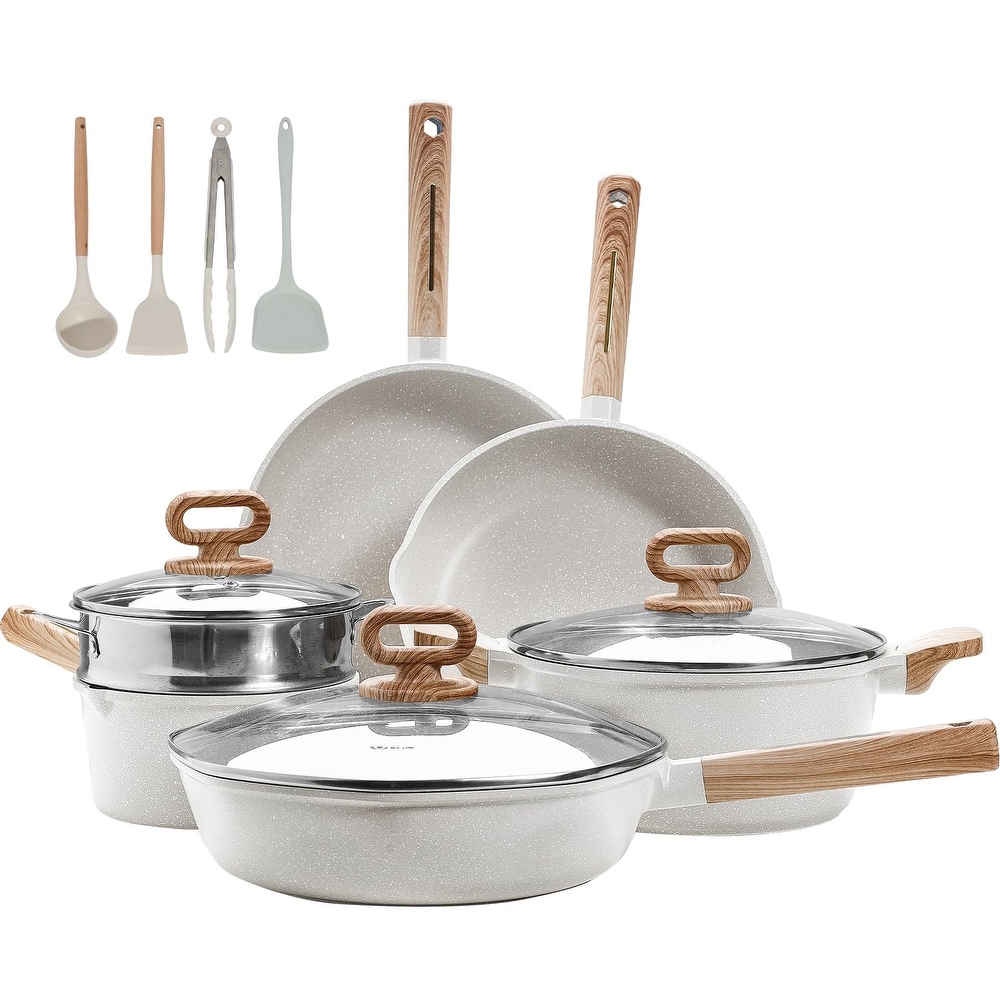 CAROTE Pots and Pans Set Nonstick, cookware sets 11 pcs, kitchen cooking  set cookware w/Frying Pans & Saucepans(PFOS, PFOA Free) - AliExpress