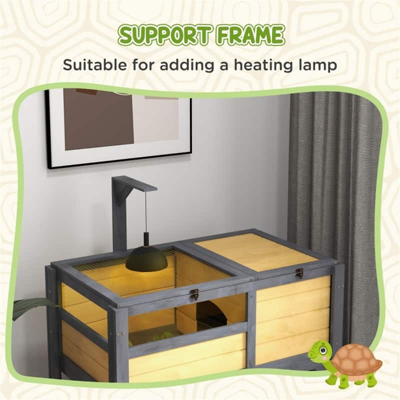 Yellow Tortoise Small House with Two Openable and Lockable Design - 33" L x 20" W x 40.5" H