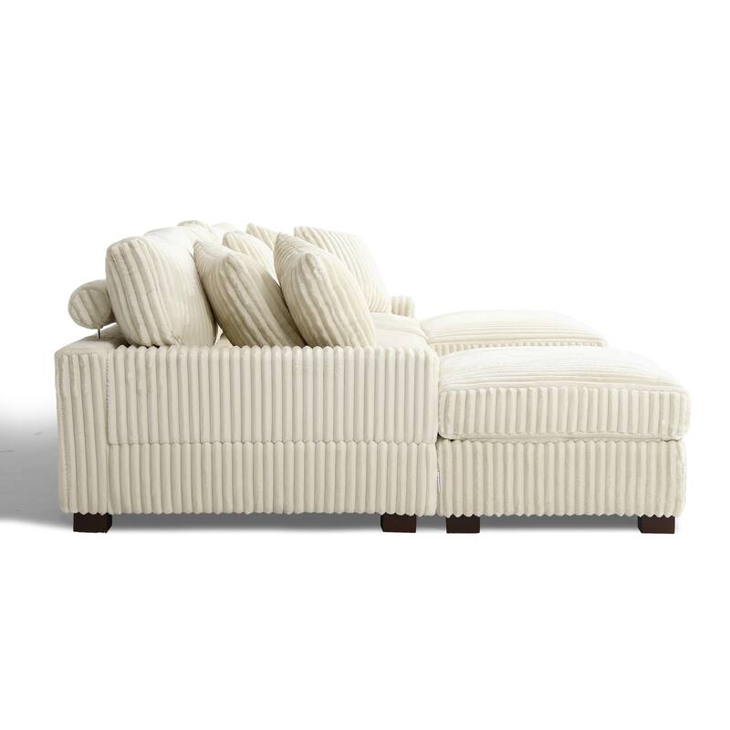118.4"W Plush Modular Sectional Sofa with Pillows