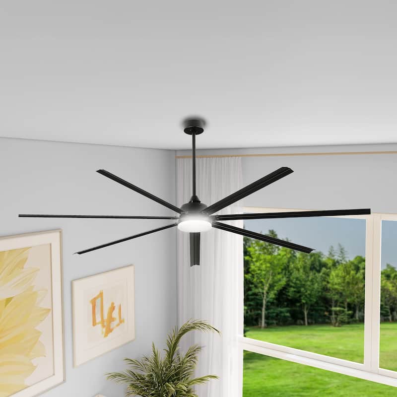 Moasis 96 Inch 7 Blade Industrial Large Ceiling Fan with Lights