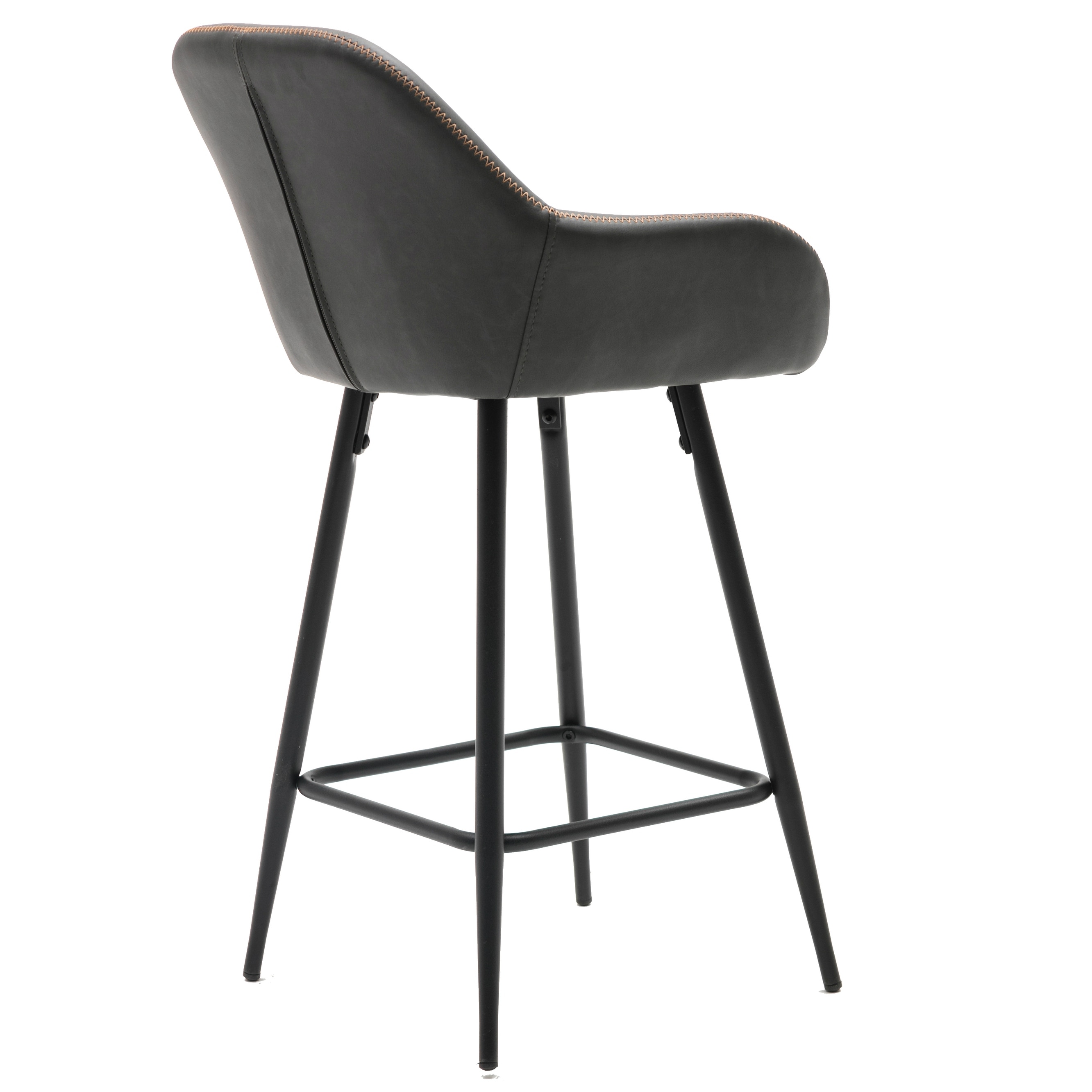 25 Bucket Upholstered Dark Accent Dining Counter Barstool Chair Set Of 2 Overstock 30016860