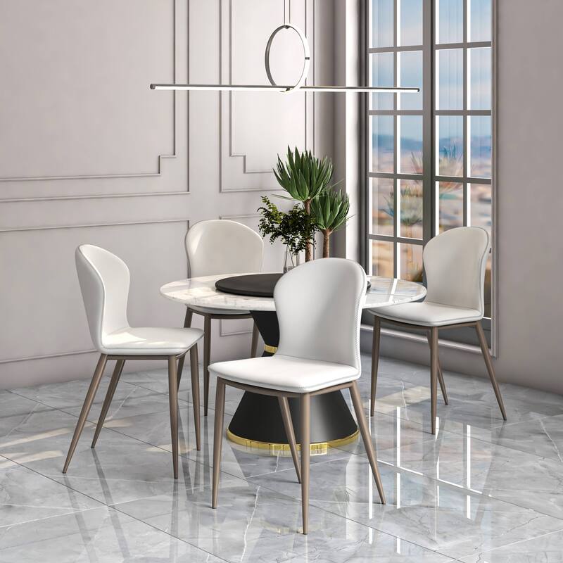 Mosaic Modern Upholstered in Fabric Dining Chair With Metal Legs Set of 4