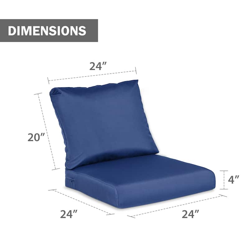AOODOR Outdoor Chair Cushions Set of 2, Outdoor Deep Seat Cushions