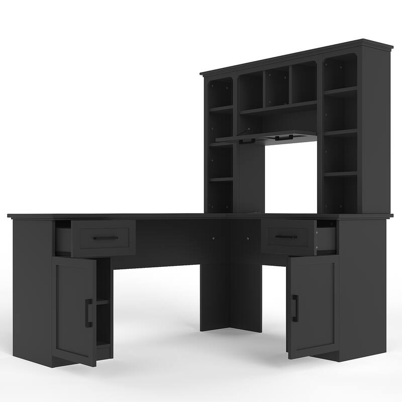 Desk with File Drawer, White finish